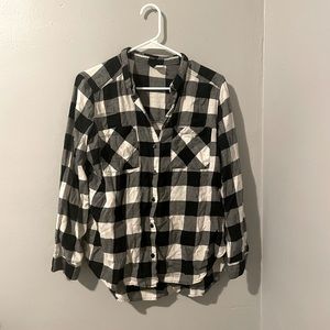 Black and white checkered flannel